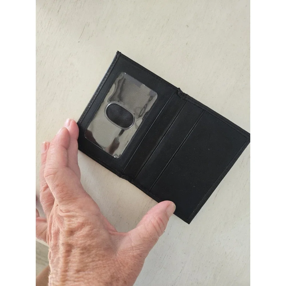 Buxton Leather Black Front Pocket Money Clip & Case Card Holder Gift VG Cond